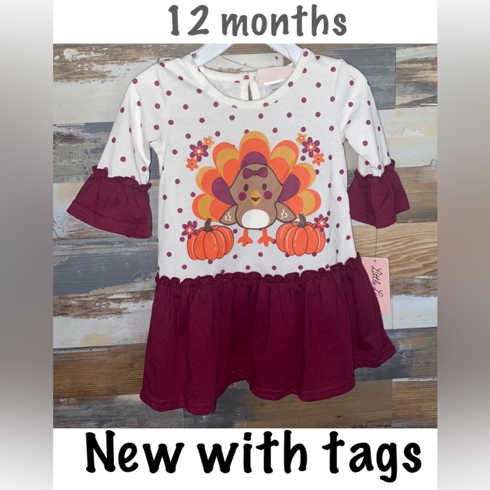12m thanksgiving dress,girls fall dress,girls Halloween, new with tag.